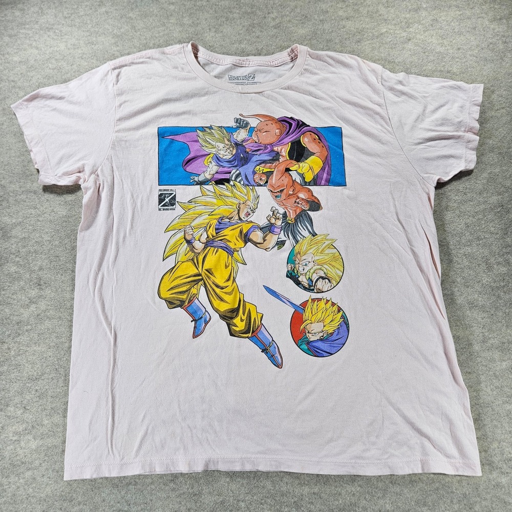 Dragon Ball Z Majin Buu Saga T Shirt Mens XL Pink Goku 2018 Double Sided